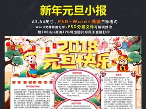 2018春节小报狗年新年快乐元旦寒假手抄小报素材word模板图片下载