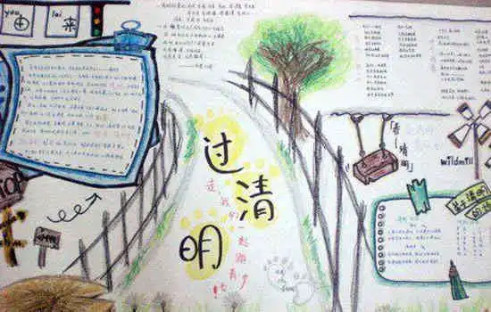 清明节手抄报记清明节下庄扫墓