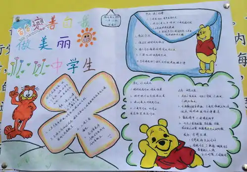 完善自我做美丽中学生手抄报图片资料