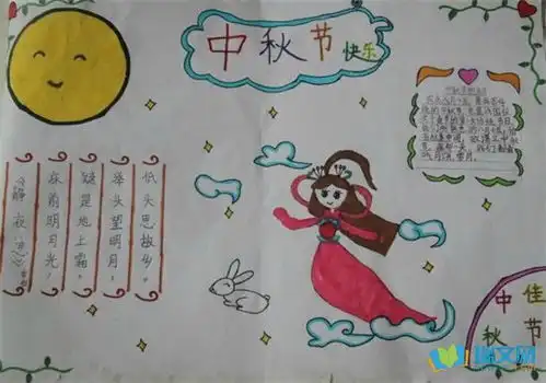 快乐的中秋节手抄报