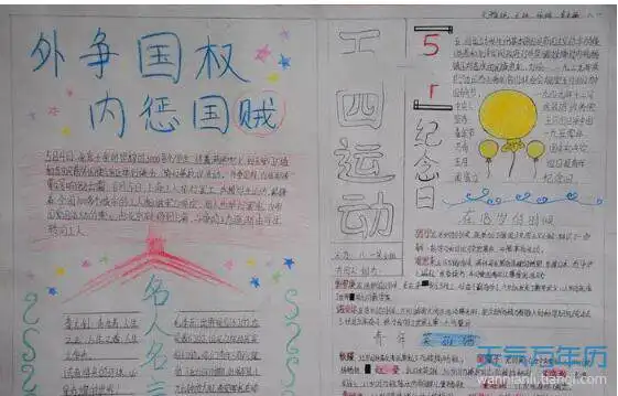 2020五四青年节手抄报图片简单又漂亮2020五四青年节主题手抄报