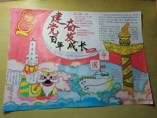 喜迎建党百年,传承红色经典校党站举办创意手抄报比赛