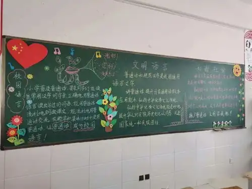 人人学讲普通话个个争当文明人高新小学推普系列活动之黑板报宣传栏