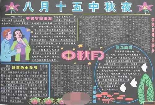 2019年中秋节黑板报大全用粉笔画的2