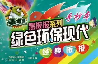 绿色环保现代经典板报麦迪熊黑板报系列