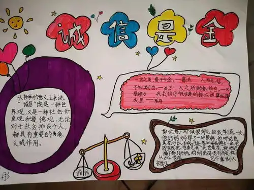 绘诚信手抄报,做诚信小公民