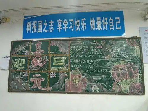 元旦特刊郑州优胜实验中学高一年级的板报惊艳来袭