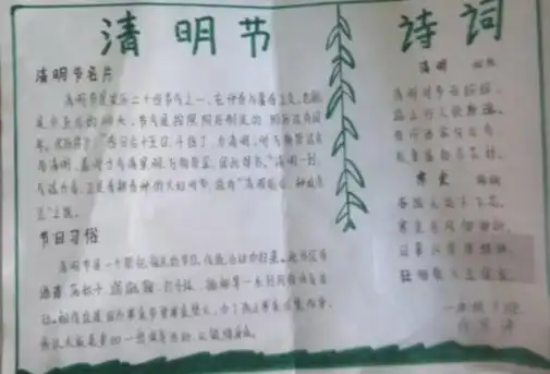 清明节习俗精美手抄报版面设计
