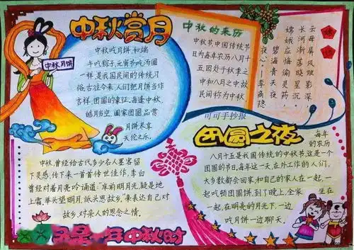 双节同庆中秋国庆手抄报精选好词好句好段好诗,建议收藏