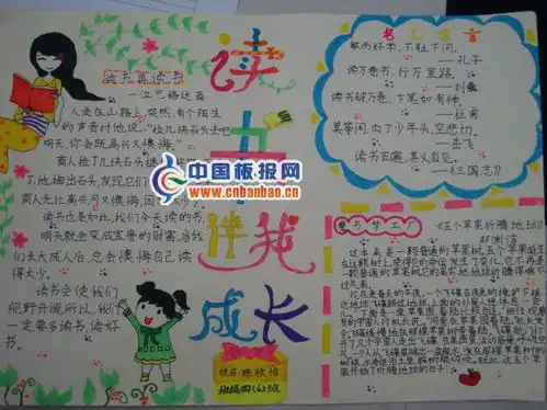 读书伴我成长手抄报设计读书伴我成长手抄报图片查字典板报网