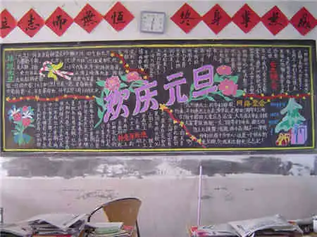 迎新年黑板报吃汤圆