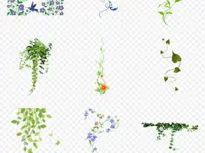 春天绿色树叶树藤青藤蔓花藤花纹海报素材背景图片png