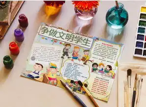 可爱卡通争做文明学生手抄报word模板下载熊猫办公