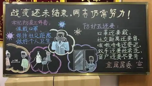 手绘黑板报防疫早知道广中路街道加强社区防疫宣传