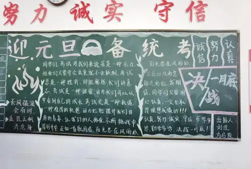 岁末将至,敬颂冬绥记高一年级庆元旦,迎新年黑板报