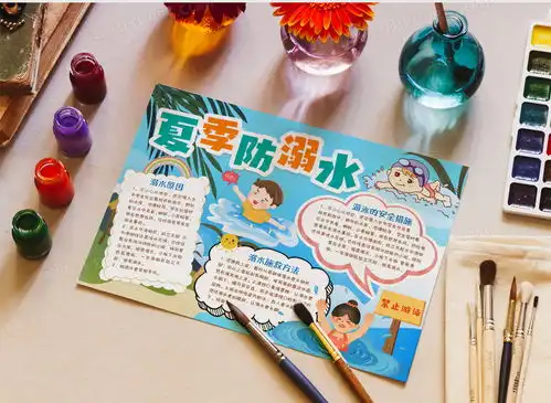 夏季防溺水小知识小报手抄报模版word模板下载小报熊猫办公