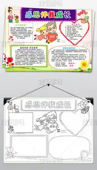 感恩的心小报感恩节手抄报学会感恩电子小报图片模板下载