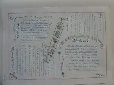 有关于禁毒的黑白手抄报样板