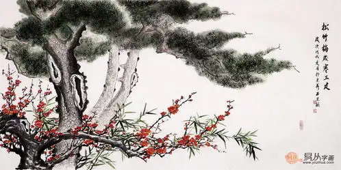 客厅沙发背景墙挂画,推荐当代画家石荣禄写意花鸟画