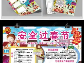 春节寒假安全小报饮食交通防火安全教育小报手抄报图片模板下载
