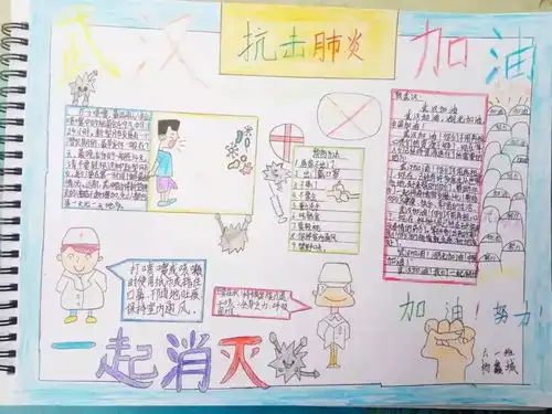 爱的零距离为武汉加油容里小学手抄报特辑