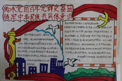 传承党的百年光辉史基因铸牢中华民族共同体意识主题手抄报比赛作品展播一