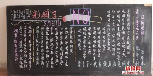 2014无烟日黑板报