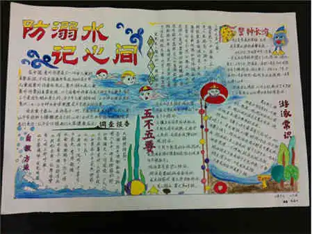 防溺水手抄报暑假来临看管好放假孩子