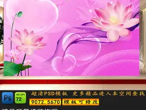 浪漫紫色爱心荷花莲花婚房温馨客厅背景墙图片素材psd效果图下载客厅电视背景墙图大全电视背景墙编号16999140