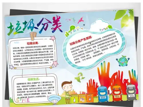 卡通清新垃圾分类小报手抄报word模板图片素材worddoc下载10.48mb保护环境手抄报大全环保手抄报