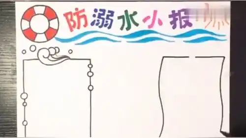 手抄报防溺水小报模板,炎炎夏日注意游泳安全