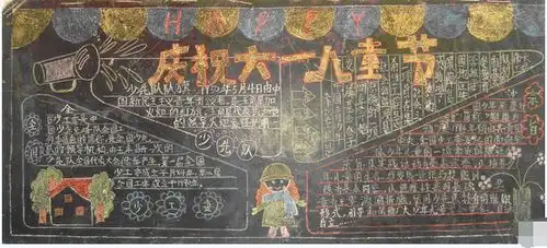 六一儿童节黑板报愉快的六一儿童节