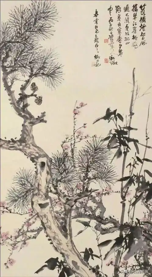 松竹梅,平和宁静,超逸淡然