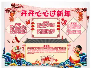 新年快乐开开心心过大年狗年春节电子小报图片模板worddoc设计图下载元旦手抄报大全编号17445819
