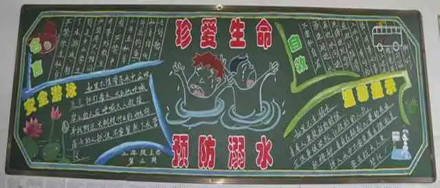 防溺水黑板报自救与互救