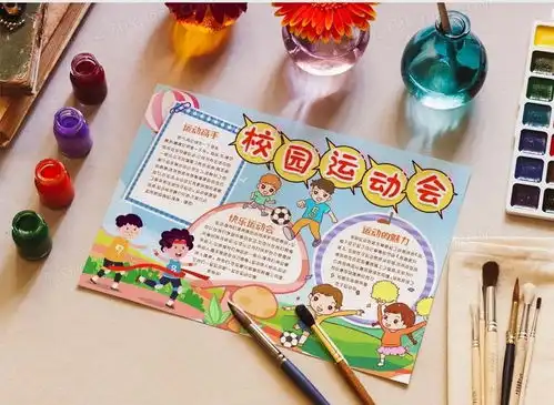 体育校园运动会小报手抄报模版word模板下载校园