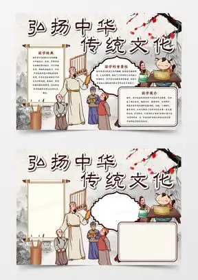 中华传统文化手抄报word模板下载熊猫办公