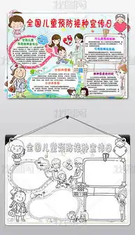 wordps全国儿童预防接种宣传日小报防疫针健康电子小报手抄报图片模板下载