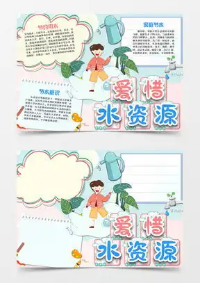 模板下载手抄报节约用水图片设计素材熊猫办公