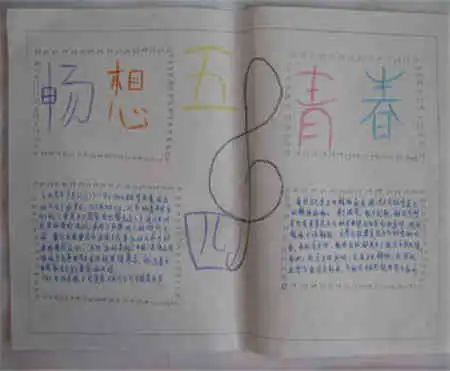 五四青年节手抄报青春的主旋律