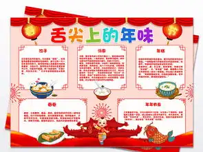 舌尖上的年味小报春节美食手抄报电子小报图片素材psd模板下载28.58mb春节元旦手抄报大全节日手抄报