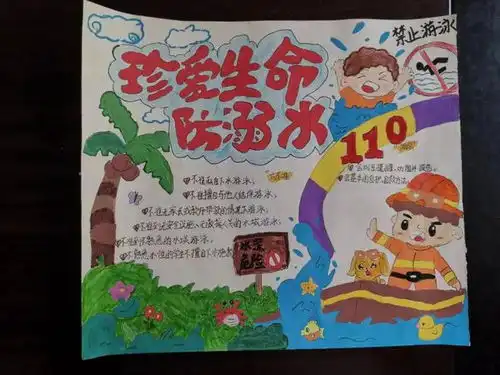 珍爱生命,预防溺水桃铺小学防溺水主题手抄报比赛活动