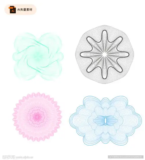 防伪花纹矢量素材设计图