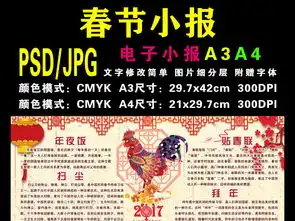 2017鸡年春节元旦小报新年手抄电子小报图片素材psd模板下载214.66mb春节元旦手抄报大全节日手抄报