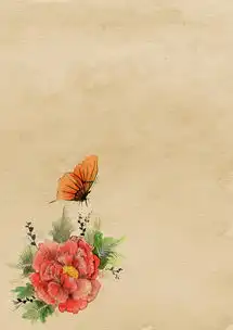背景,纸,亚洲,花,蝴蝶,羊皮纸,页面,剪贴簿,水彩,玫瑰,红色,叶子,花瓣,橙色,植物,自然,花的,颜色,模板,问候语,卡,装修,盛开,开花,春,浪漫,优雅