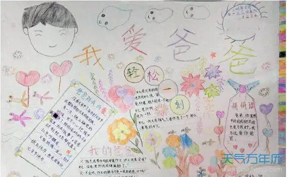 2020父亲节手抄报图片大全简单又漂亮2020父亲节手抄报一等奖