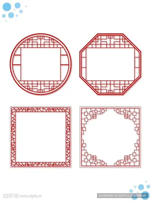 新中式古风边框画框字框设计图