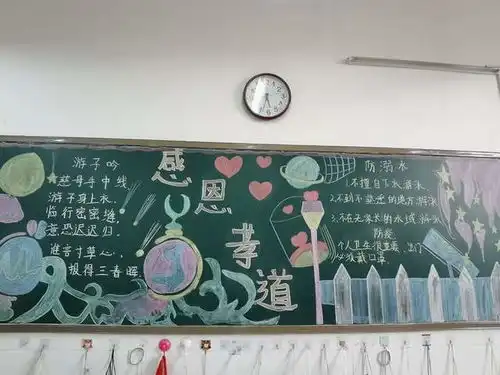 郑州市惠济区薛岗小学举办学会感恩主题黑板报评比活动