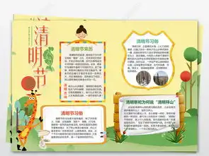 清明节小报踏青扫墓手抄报传统节日电子小报图片模板下载