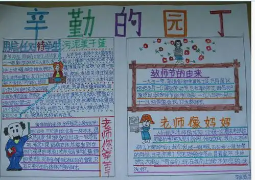 教师节手抄报辛勤的园丁